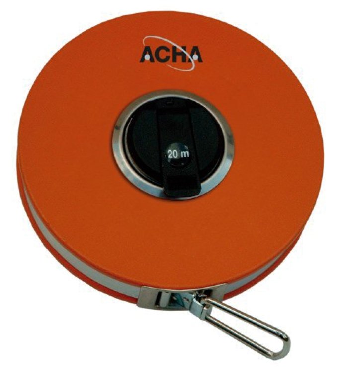 Cinta métrica 50mx13mm fibra de vidrio caja redonda metálica cerrada 54810 Acha