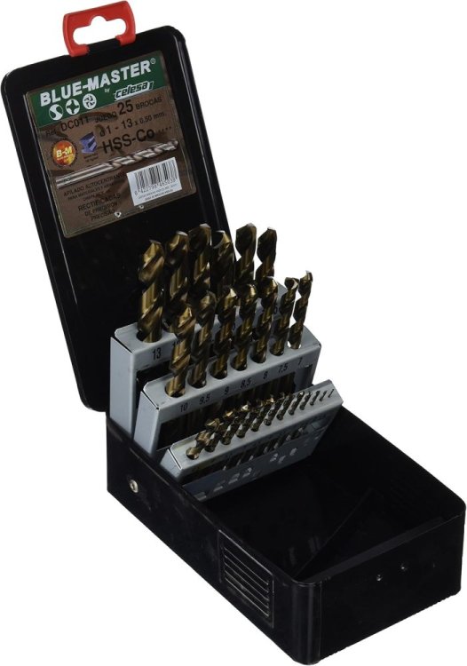 Estuche metalico de brocas HSS-CO 1-13X0.50MM DC011 Blue Master
