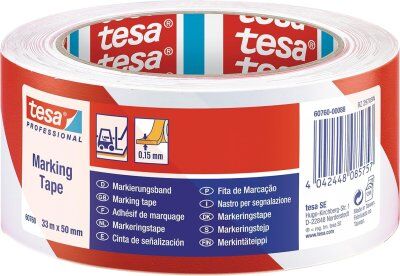 Imagen Cinta de Señalizacion Roja/Blanca 60760-00088-01 33mx50mm Tesa