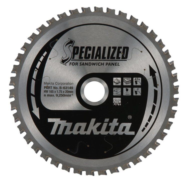 Disco sierra circular Specialized T.C.T, 165 x 20 mm, 42 D B-63149 Makita