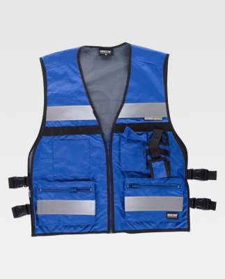 Imagen Chaleco alta visibilidad con ajustes laterales Azulina C3601 Workteam