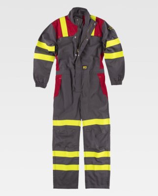 Imagen Buzo Ignifugo Antiestatico c/cintas Gris/Rojo/Amarillo C5099 T-XL