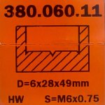 Broca de mortasar y taladrar HW S:m6x0.75 D:6x28x49 dr 380.060.11 CMT