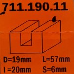 Fresa recta HM S:6 D:19x20 710.190.11 CMT