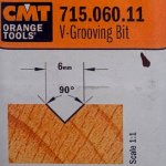 Fresa a para ranuras en V (90) HWM S:6 D:6x8 715.060.11 CMT
