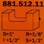 Fresa para canales redondeados HW S:12.7 D:25.4x12.7 R:3.17 881.512.11 CMT
