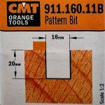 Fresa recta HM S:8 D:16x20 c/rodam. 911.160.11B CMT