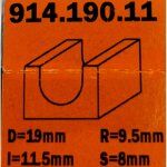 Fresa radio convexo HM S:8 D:19 R:9.5 914.190.11 CMT