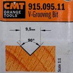 Fresa para ranuras en V (90) HM S:8 D:9.5x12.7 915.095.11 CMT