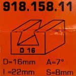 Fresa para juntas 7° HW S:8 D:16x22 918.158.11 CMT