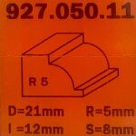 Fresa radio concavo HM S:8 D:21 R:5 927.050.11 CMT