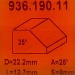Fresa para biselar c/rodam. 25° HM S:8 D:22.2 936.190.11 CMT