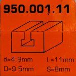 Fresa para cerraduras Z2 HWM S:8 D:4.76 D:9.5 950.001.11 CMT