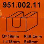 Fresa para envases madera HM S:8 D:19x16 951.002.11 CMT