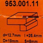 Fresa para refundir HM S:8 D:12.7x25x67 953.001.11 CMT