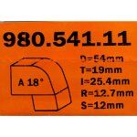 Fresa p/biselar r/cónc. c/rod. p/corian HW S:12 D:54 a:18° R:12.7 CMT