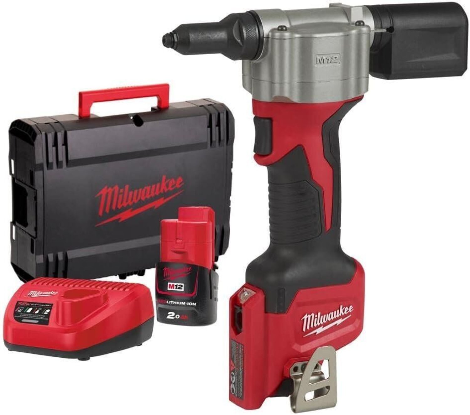 Remachadora Subcompacta M12™ Milwaukee M12BPRT-201X - Herramienta Eléctrica Para Remaches, Fácil De Usar Y Compacta