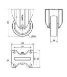 Rueda Fija 2-0238 - 17ZV100-UT 100mm Poliamix Alex