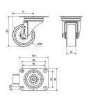 Rueda Giratoria 2-0235 - 10ZVL80-UT 80mm Poliamix Alex