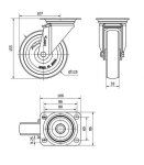 Rueda Giratoria 2-0239 - 10ZV125-UT 125mm Poliamix Alex