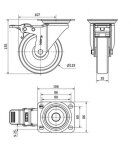 Rueda Giratoria 2-1195 - 10ZVFD125-UT 125mm Poliamix Freno Alex