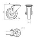 Rueda Giratoria 2-2374 - 20ZV100 POL100 100mm Poliuretano Alex