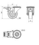 Rueda Giratoria 2-2378 20ZVLFD80-POL 80mm Freno Alex