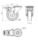 Rueda Giratoria 2-2380 20ZVFD100-POL100 100mm Freno Alex