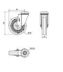 Rueda Giratoria 2-2468 20BH100-PPI 100mm oliuretano Rojo Alex