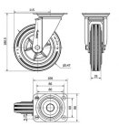 Rueda Giratoria 2-2885 - 10ZVL150-PSN140 150mm Goma Negra Alex