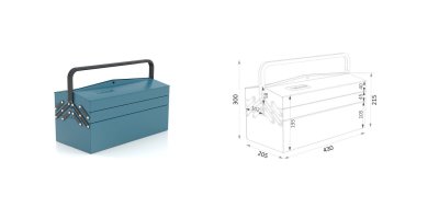 Imagen Caja Herramientas Metalica 430x205x210 108-5 Heco