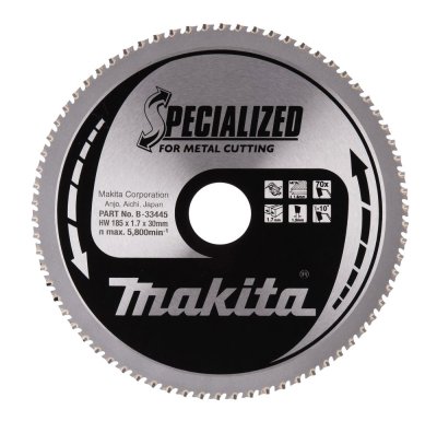 Disco sierra circular Specialized T.C.T, 185 x 30 mm, 70 D B-33445 Makita