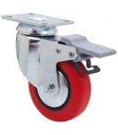 Rueda Giratoria 2-2465 10BHFD100-PPI 100mm Poliuretano Rojo Freno Alex Rueda Giratoria 2-2465 10BHFD100-PPI 100mm Poliuretano Rojo Freno Alex