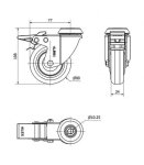 Rueda Giratoria 2-2470 20BHFD80-PPI 80mm Poliuretano Rojo Freno Alex Rueda Giratoria 2-2470 20BHFD80-PPI 80mm Poliuretano Rojo Freno Alex