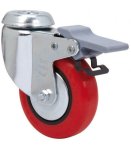 Rueda Giratoria 2-2470 20BHFD80-PPI 80mm Poliuretano Rojo Freno Alex Rueda Giratoria 2-2470 20BHFD80-PPI 80mm Poliuretano Rojo Freno Alex